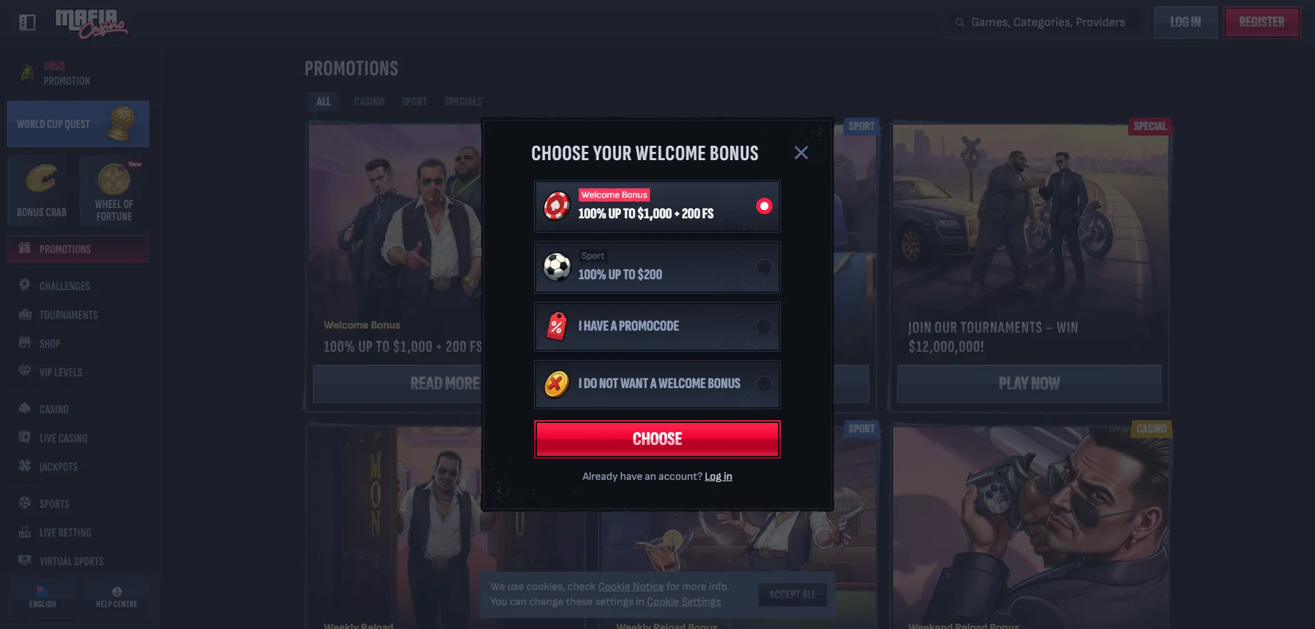 Mafia Casino NZ registration &ndash; sign up in under two minutes