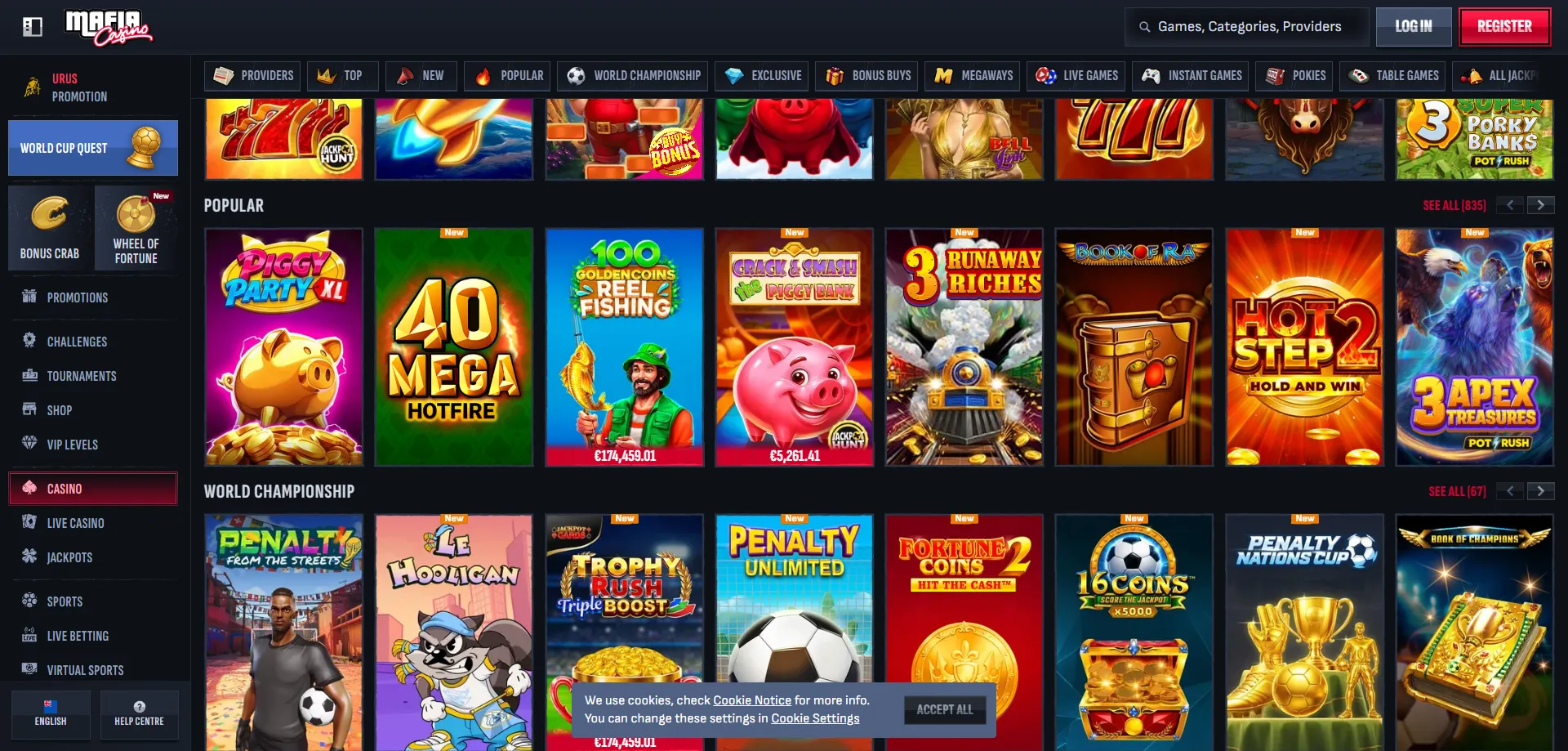 Mafia Casino NZ slots &ndash; over 12,000 pokies and exclusive Mafia Originals